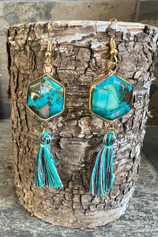 Turquoise Stone Janet Dangle earring