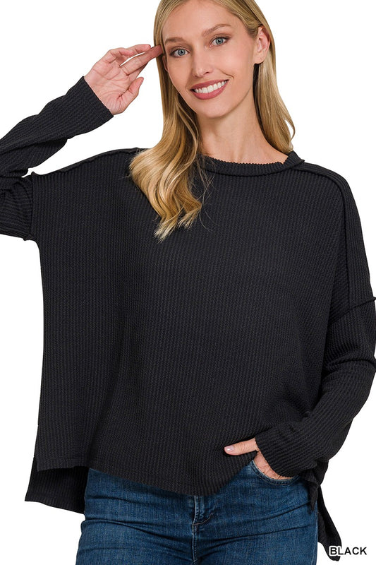 Black Corded long sleeve top