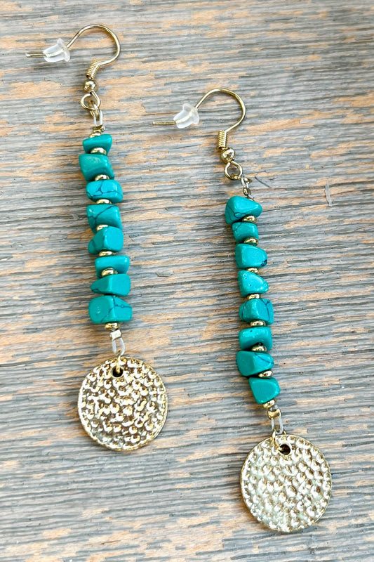 Daphne Aquamarine Beaded Dangle Earrings – Coastal Boho Charm Drop