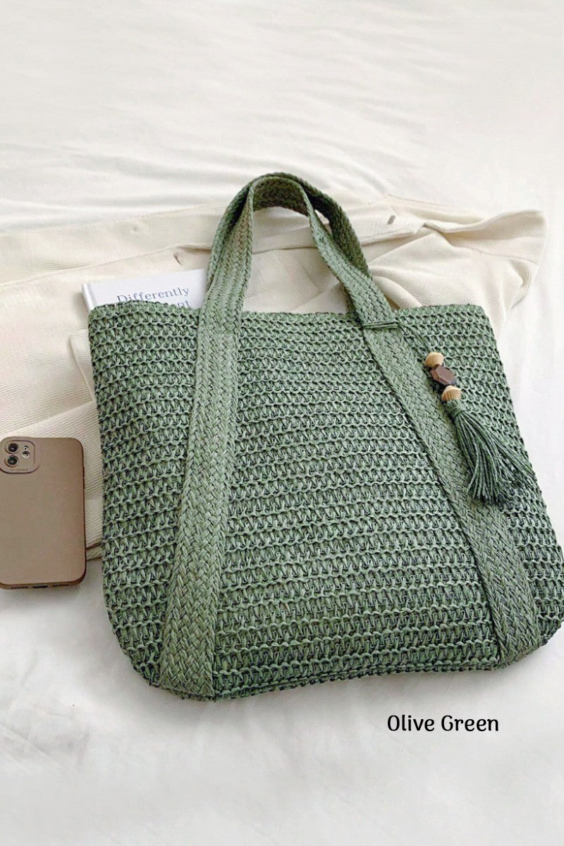 Summer ready straw tote