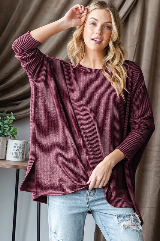 Burgundy Relaxed Fit Top