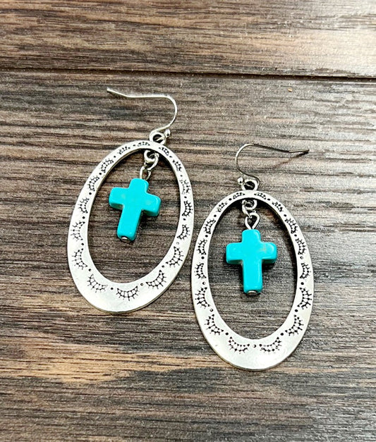 Cross Concho Earrings