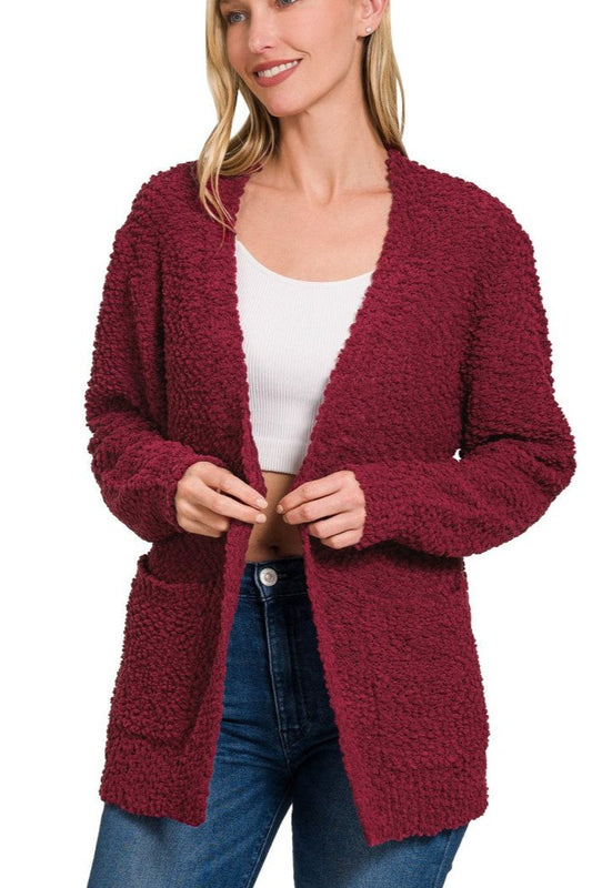 Cabernet Popcorn Cardigan