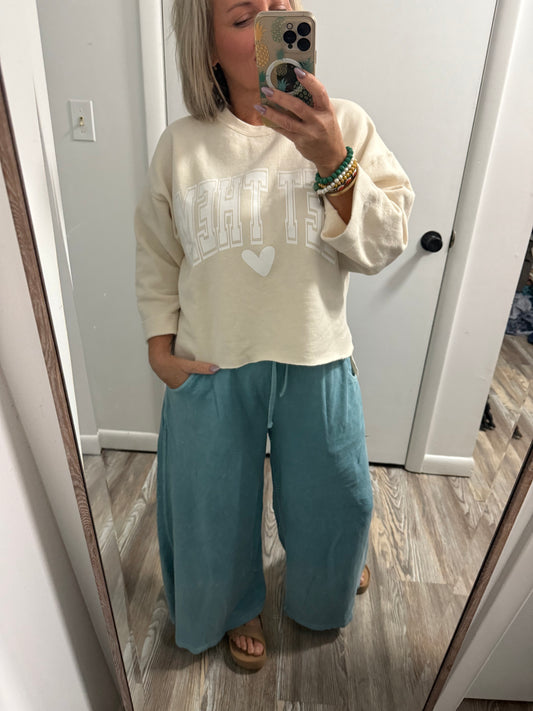 Easy Drift – Blue Grey French Terry Pigment Dyed Pants