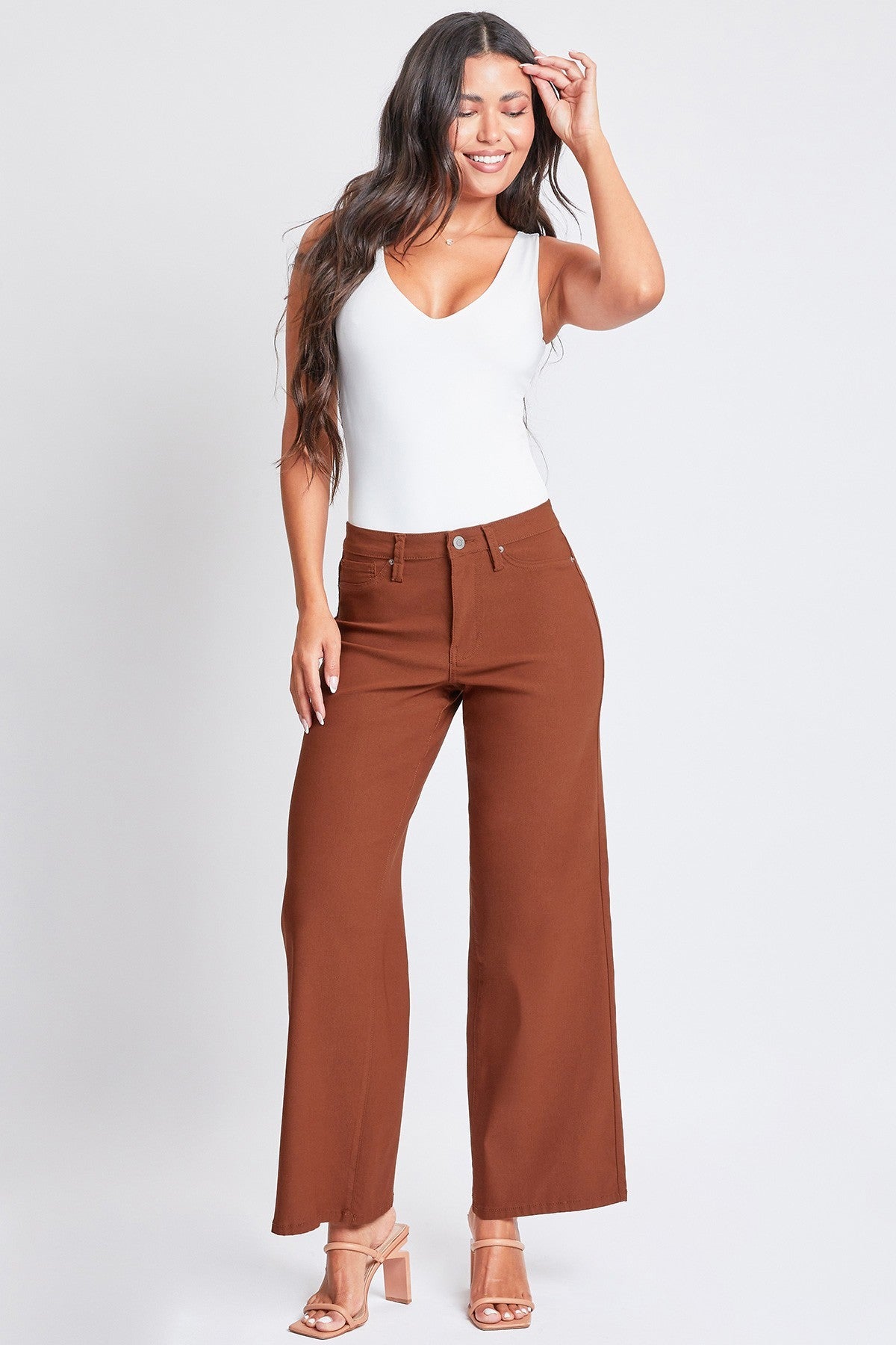 Copper Wide Leg high rise hyper stretch pants