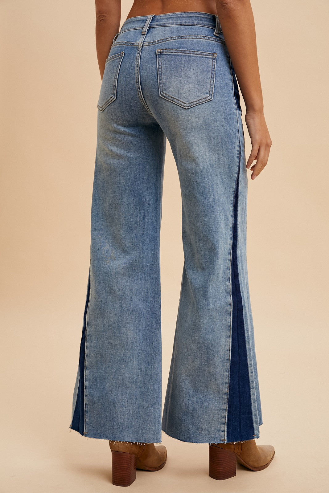 Bandit Blues – Contrast High Rise Flare Jeans