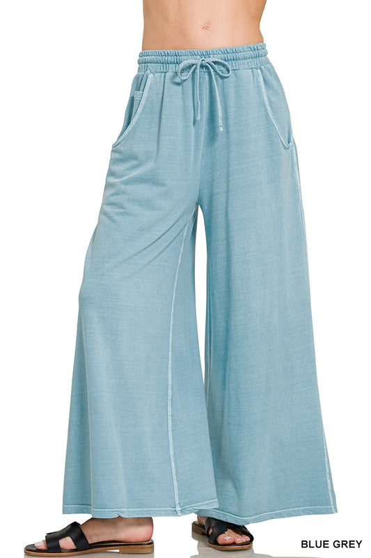 Easy Drift – Blue Grey French Terry Pigment Dyed Pants