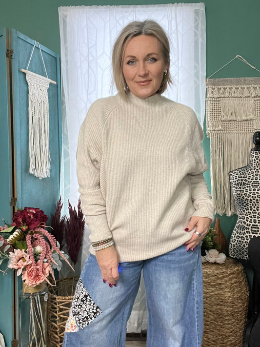 Oatmeal Cozy Chic Dolman sweater