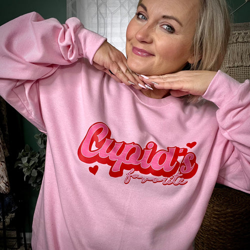 Cupids Favorite pink crew neck sweatshirt