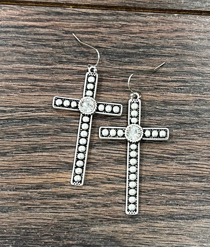 Cross Crystal Earrings