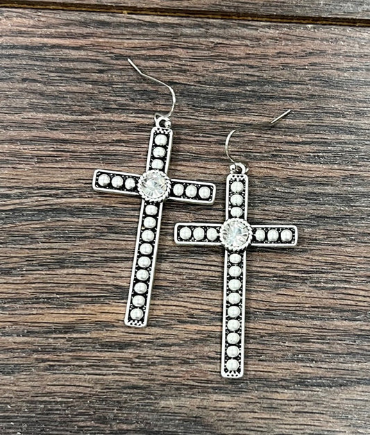 Cross Crystal Earrings