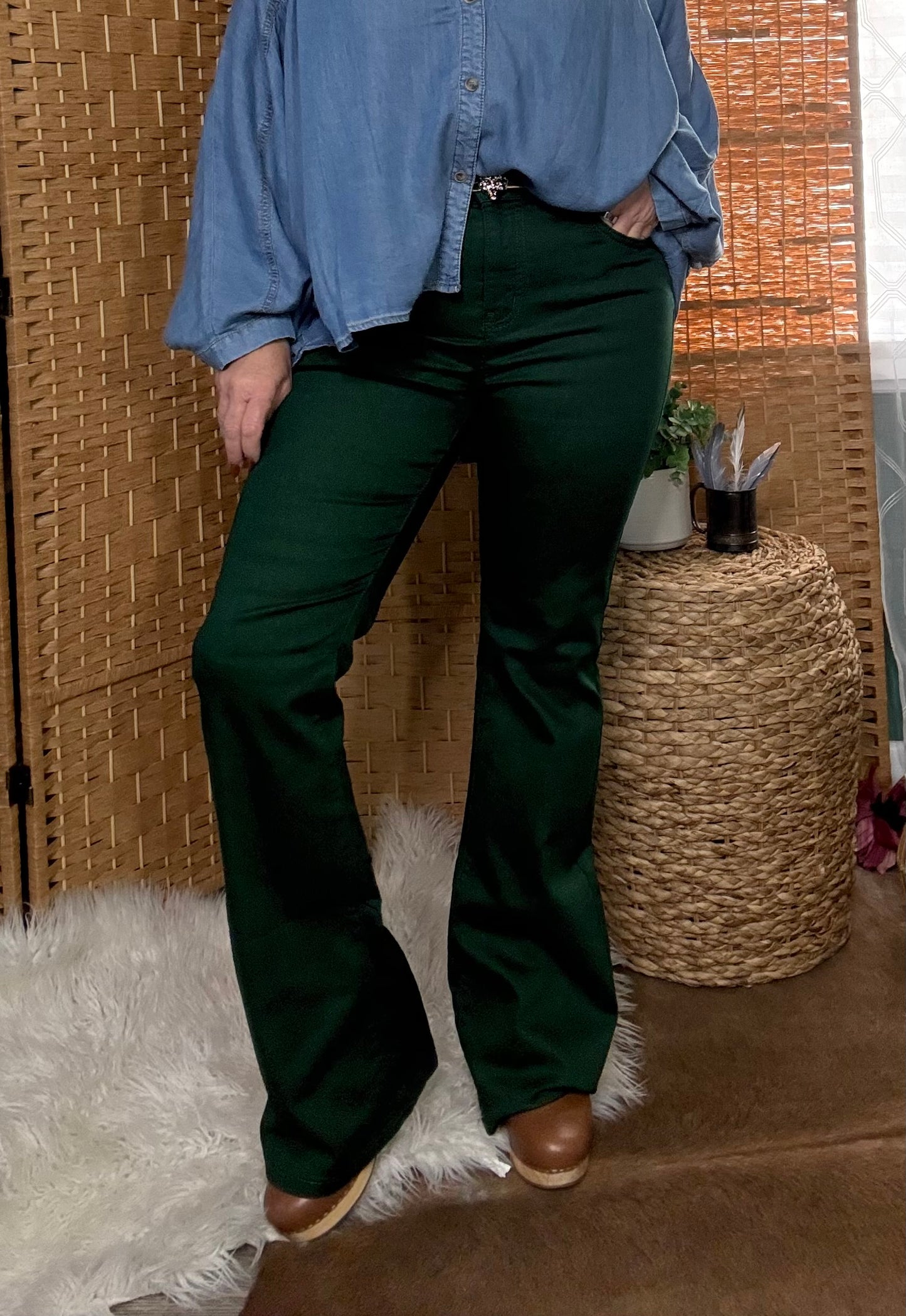 Emerald Green Envy Trail Bootcut Jeans