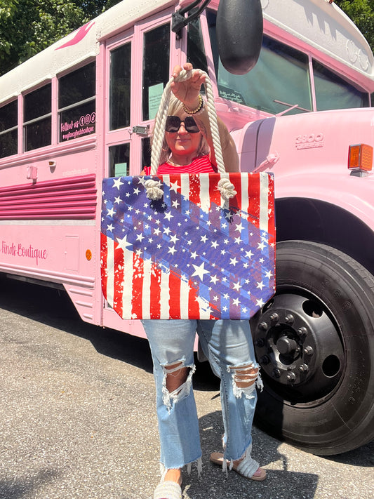 Flag Day Beach Bag Multi print