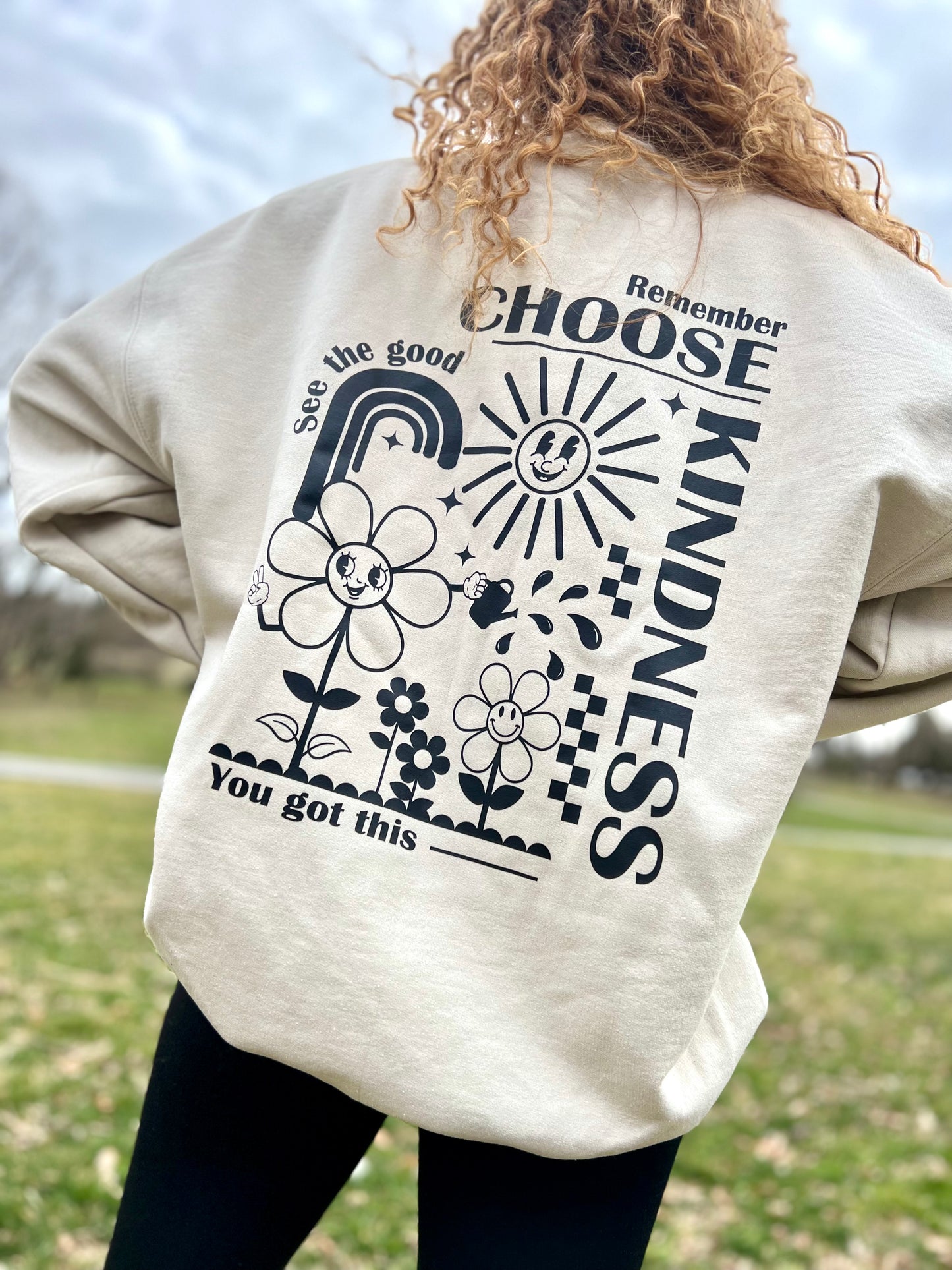 Choose Kindness Sand crew neck sweatshirt