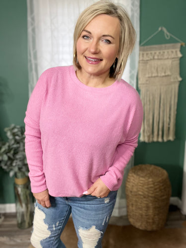 Candy Pink corded pullover