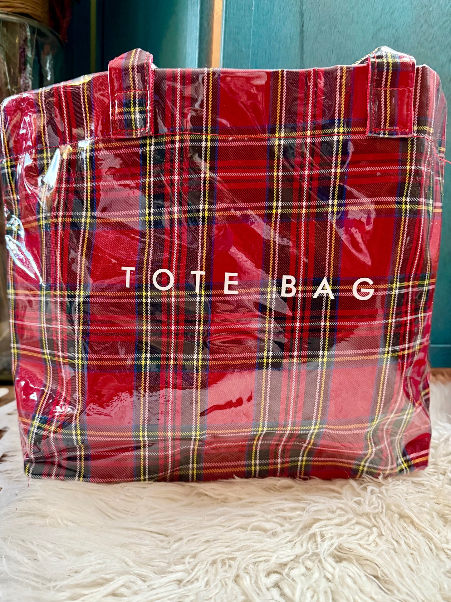 🎄 Holiday Plaid PVC Coated Tote Bag – Limited Edition Under $25!