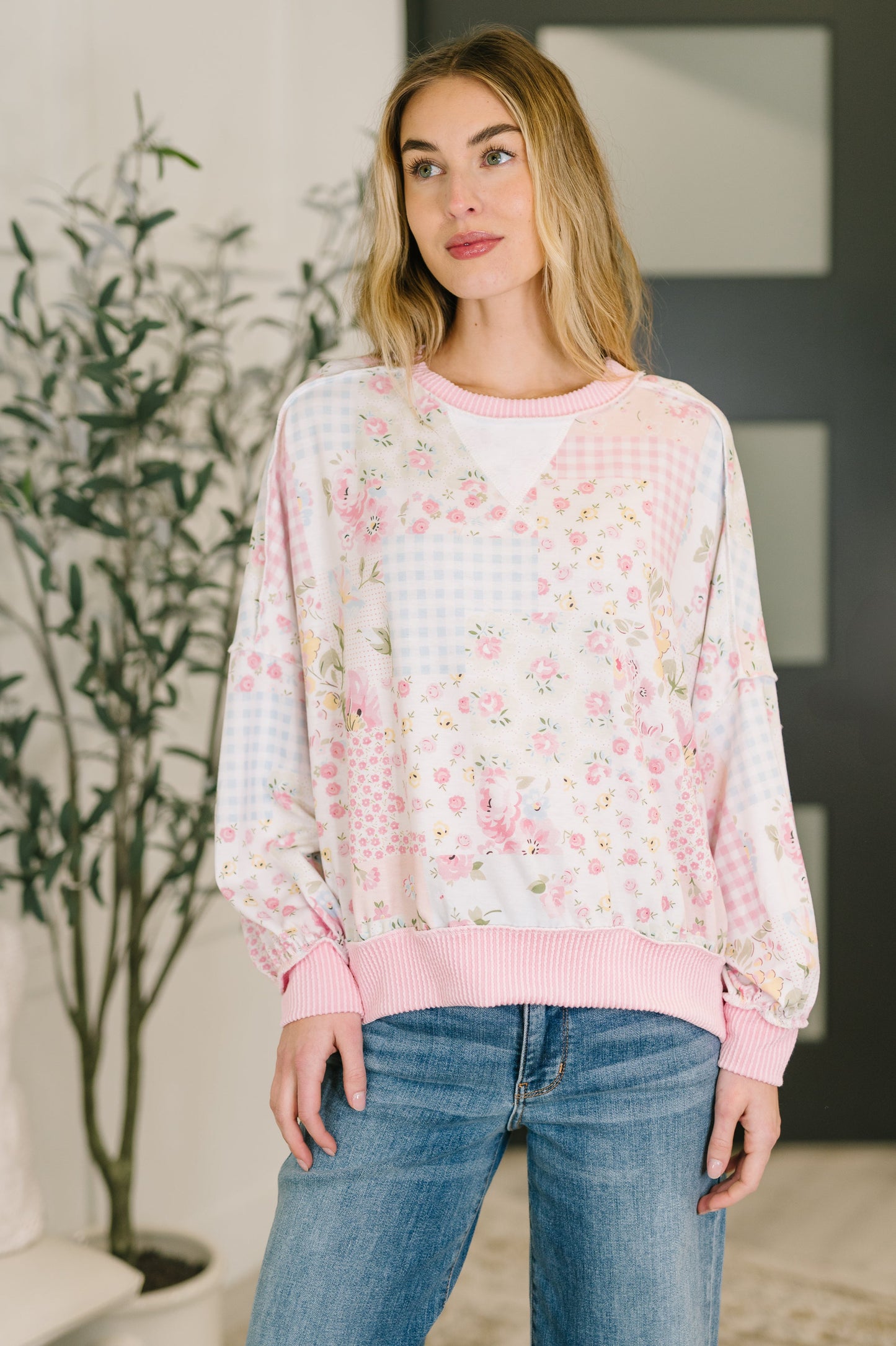 A Little Bias Printed Patchwork Top