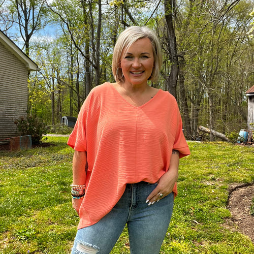 Coral Airflow V-neck top