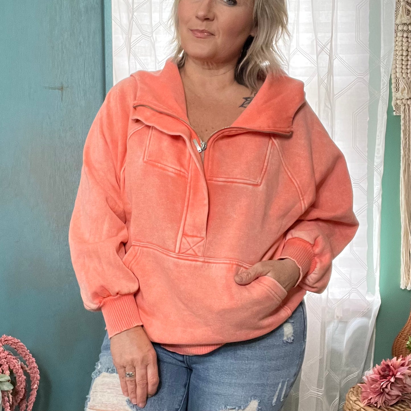 Coral Reefs Zip front hoodie