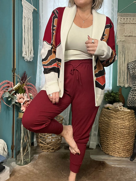 Wine Buttery Soft Jogger pants