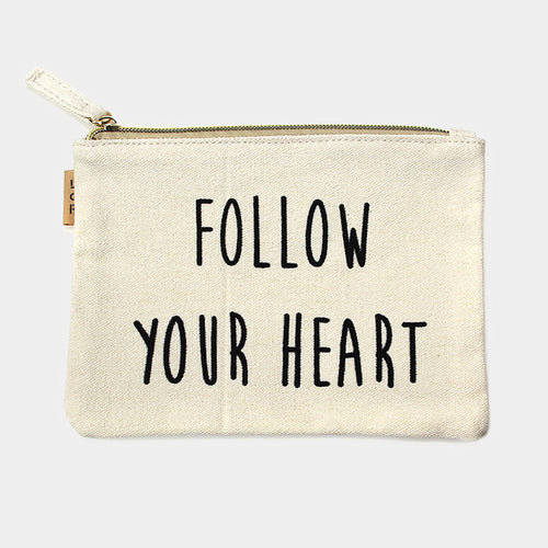 Follow your Heart Canvas Pouch
