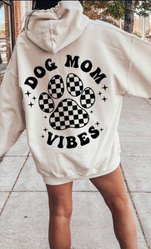 Dog Mom sweet cream hooded sweatshirt