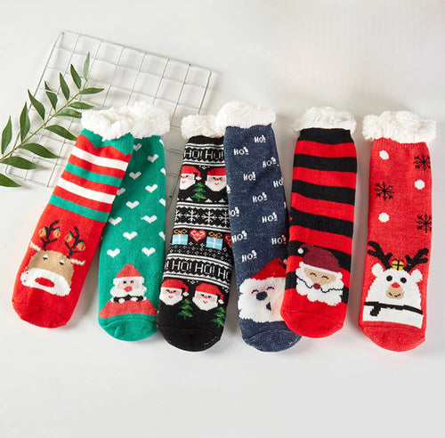 Holiday Fleece lined slipper socks