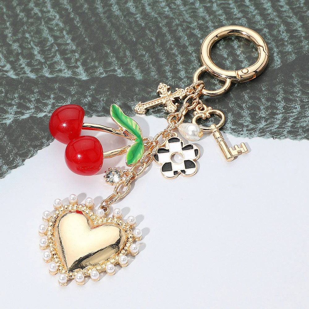 Sweet Details Cherry & Heart Bag Charm