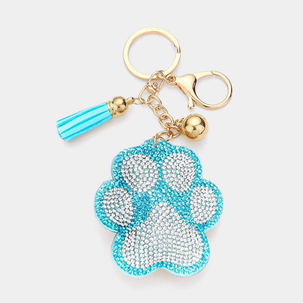 Glitzy Rhinestone Holiday pillow key chain purse charm