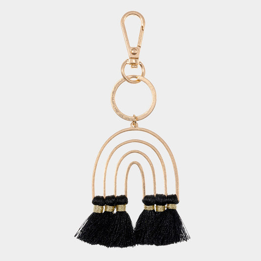 Gold modern rainbow keychain