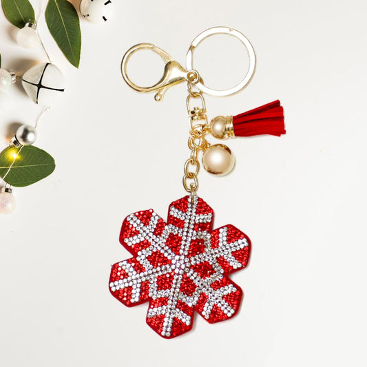 Glitzy Rhinestone Holiday pillow key chain purse charm