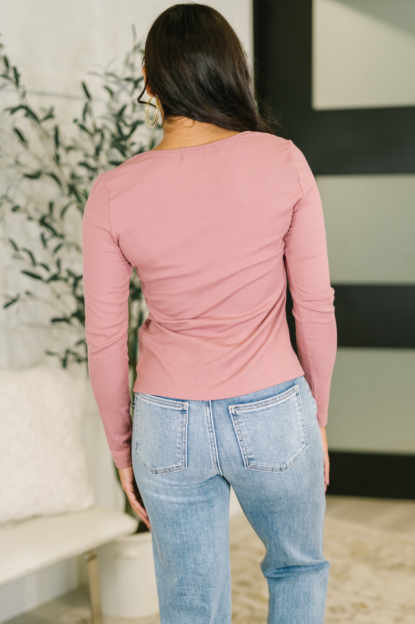 The Girls are Back in Town Long Sleeve Top in Rose