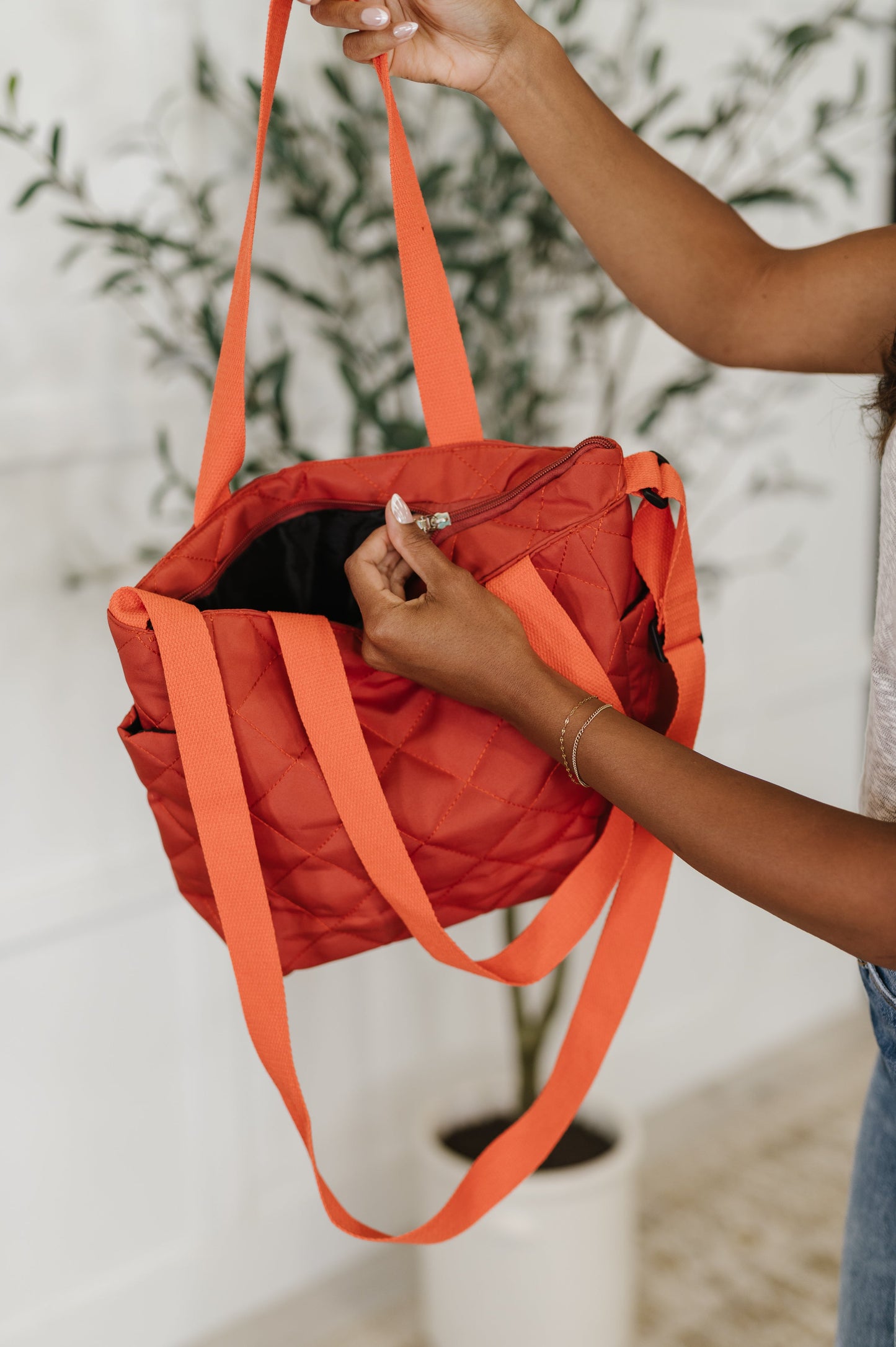 There She Goes Bag in Tomato - Tote Bag