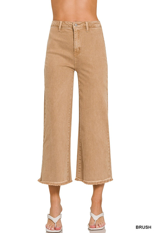 Vintage Vibes Acid wash cropped denim in brush