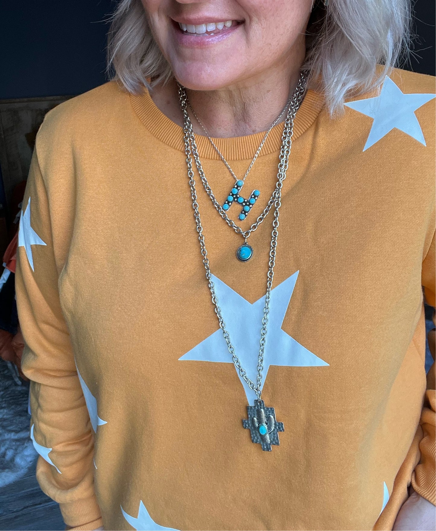 In the desert long layered necklace