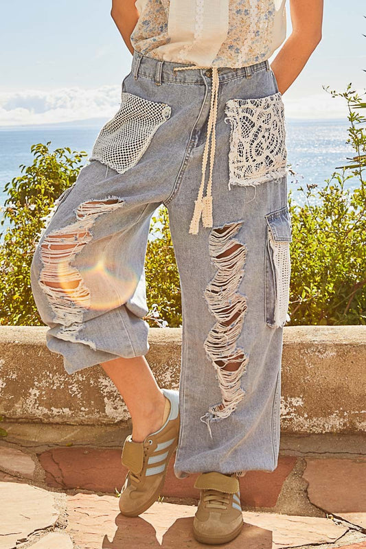 Vintage relaxed fit distressed joggers