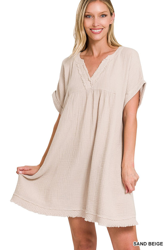 Sand Beige Gauze dress