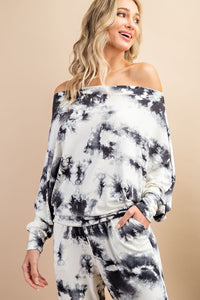 Snow Day SPECIAL Tie Dye off the shoulder jogger SET