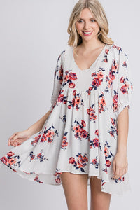 Ivory Floral Tunic