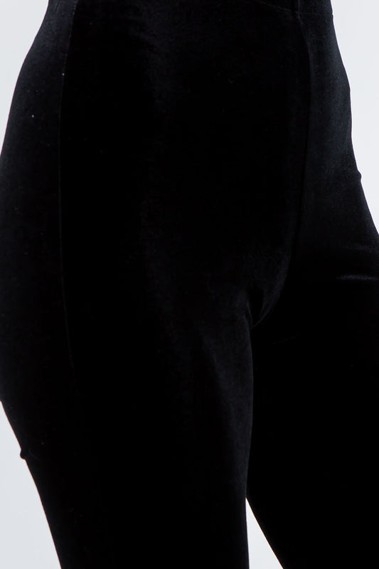 Black Velvet flare pants