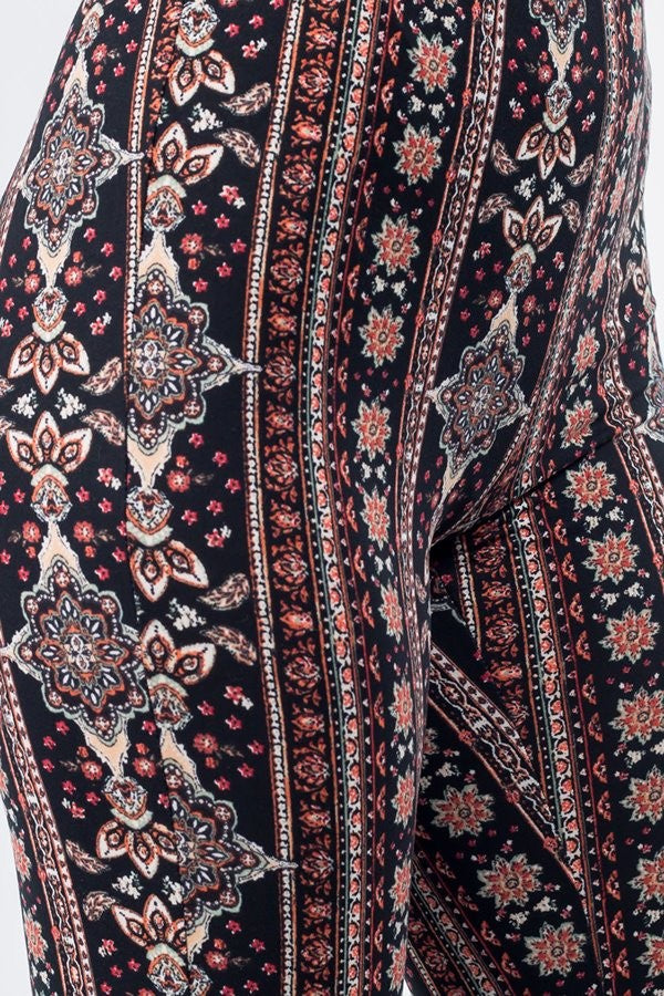 Black Fall boho printed stretch flares