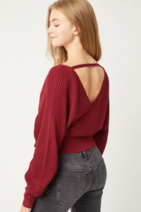 Cranberry Wrap Sweater