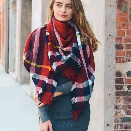 Plaid Blanket Scarf