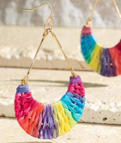 Rattan Rainbow earring