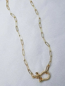 Golden Carabiner pendant necklace Lauren Kenzie