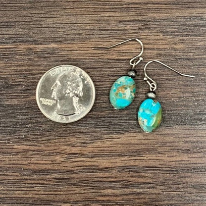 Turquoise stone dangle earrings
