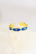 Mariana Hand Crafted Blue Cross Ring