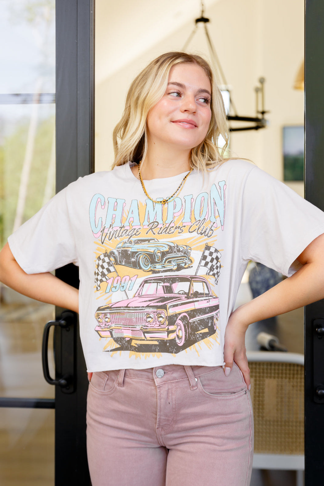 Champion Vintage Rider's Club Cropped Graphic T-Shirt