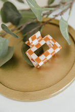 Checkered Claw Clip in Orange