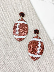 PREORDER: Glitter Football Dangle Earrings